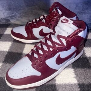 NEW Nike Dunk HI Dark Beetroot And Grey DD1399-600 Size 12M/13.5W No Box